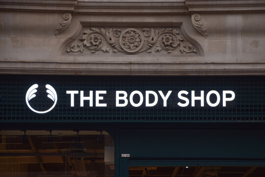 General view of the Body Shop sign on November 6 2025 in London, UK