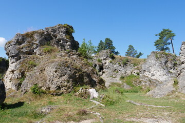 Felsblöcke im Felsenmeer Wental in der Schwäbischen Alb