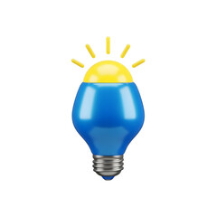 Creative Idea Light Bulb Innovation Concept 3D Icon with transparent background