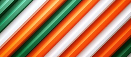 Vibrant green and orange diagonal striped pattern with white accents creating a dynamic and energetic abstract background