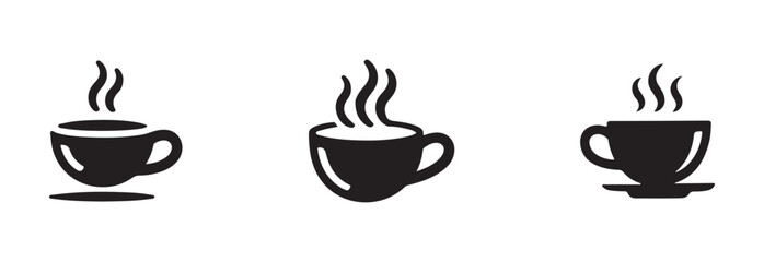 Cups of coffee tea icon set, hot drink icon, cup beverage vector icon, Coffee vector icon, vector Illustration EPS 10.