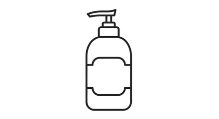Simple black and white illustration of a liquid soap dispenser.