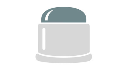 A simple, illustrated representation of a cosmetic jar with a rounded lid.
