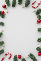 White background with christmas decorations
