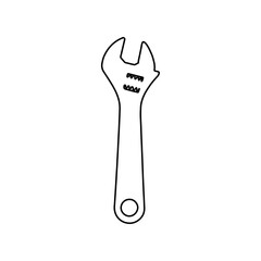 Adjustable wrench hand tool outline