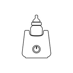 Baby bottle warmer outline icon feeding equipment
