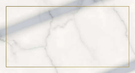 Golden framed white marble texture background, minimalist design for social media presentations, ads, and branding templates