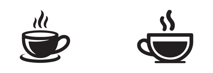 Cups of coffee tea icon set, hot drink icon, cup beverage vector icon, Coffee vector icon, vector Illustration EPS 10.