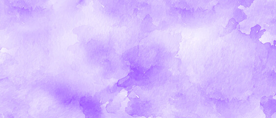 abstract watercolor background texture. Violet watercolor ombre leaks and splashes texture on white watercolor paper background.