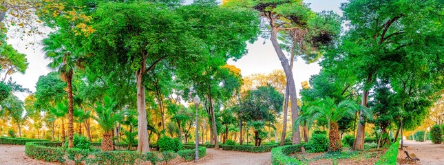 El parque Ribalta, preciso parque en el interior de  castellón de la plana
