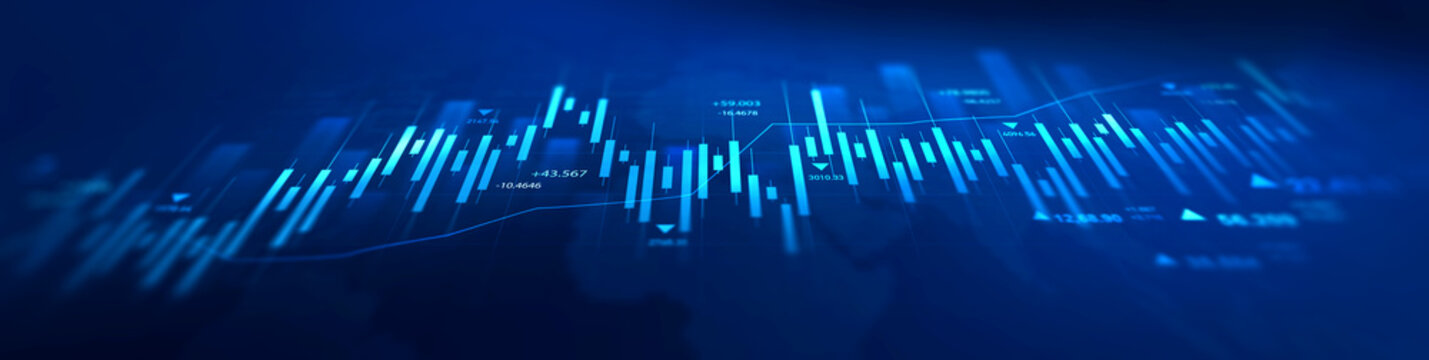 Stock market chart showing business growth, rising trends, financial performance, investment progress, profit increase, and market success indicators.Investment finance chart growth graph.	
