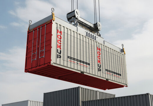 Container Being Carried Design Mockup