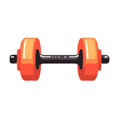 A Minimalistic 2D flat icon featuring barbell, clean vector design, simple illustration style, isolated on a white background, modern element in vector and EPS format	