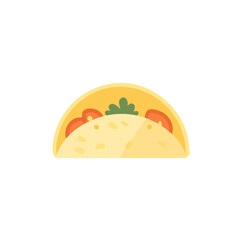 A Minimalistic 2D flat icon featuring burrito, clean vector design, simple illustration style, isolated on a white background, modern element in vector and EPS format	