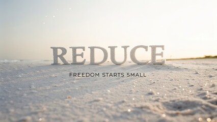 Text that reads Reduce against a minimal white gradient backdrop