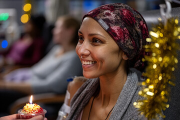 Hopeful Cancer Patient Celebrates Holiday During Chemo Treatment