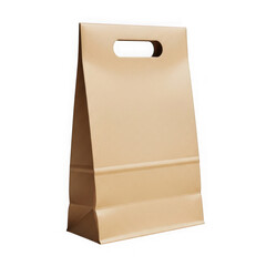 Brown paper shopping bag with die-cut handle for retail packaging