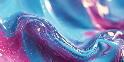 Abstract Iridescent Fluid Texture with Swirling Colors