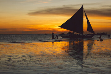 Boracay beach at sunset - Philippines