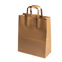 Empty brown kraft paper shopping bag for retail and ecommerce