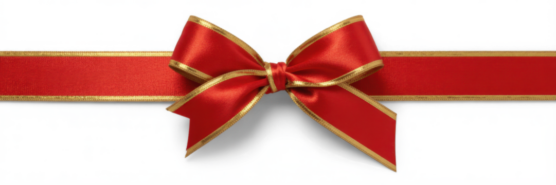 red ribbon and bow with gold isolated against transparent background
- Powered by Adobe