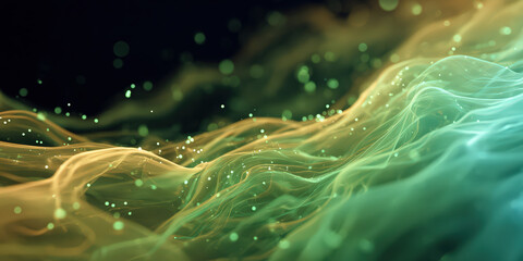 Flowing Energy Waves with Glowing Particles