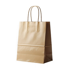 Empty brown paper shopping bag, eco-friendly packaging solution