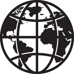 Black silhouette of the earth globe silhouette