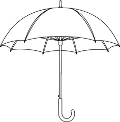 Open umbrella silhouette against white background