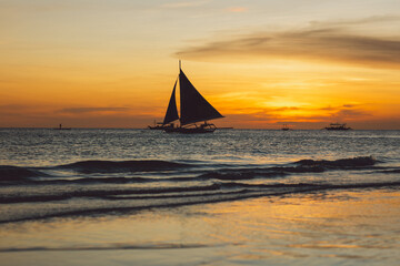 Boracay beach at sunset - Philippines