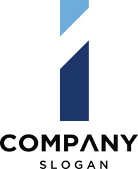 Modern Geometric Letter I Logo Design - Blue Tech & Consulting Initial Mark Vector