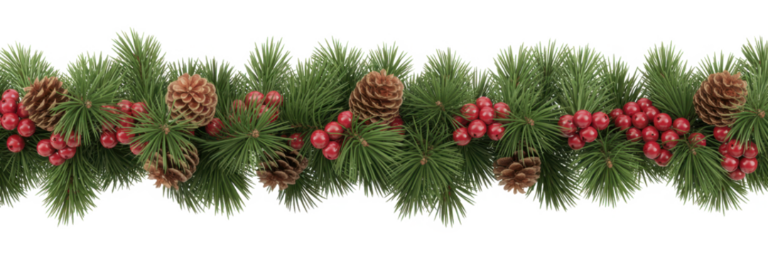 Christmas frame of tree branches
 - Powered by Adobe