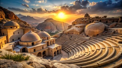 Ancient Amphitheater at Sunset