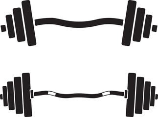 Two barbell weights silhouette