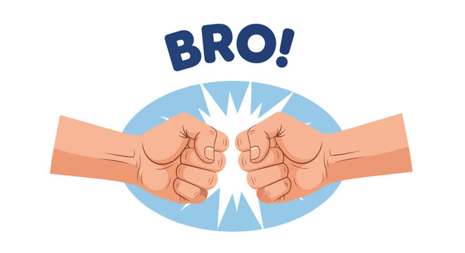 Vector graphic of a fist bump between two friends, a modern symbol of greeting, respect, and camaraderie. Cartoon illustration of a friendly bro gesture