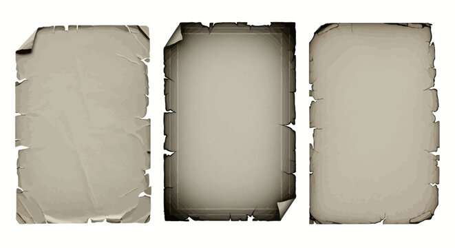 Vintage Paper Textures Old, Torn, and Burned Paper Elements for Design Projects