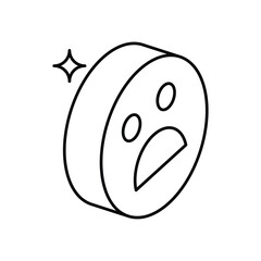 Unhappy icon design with white background stock illustration