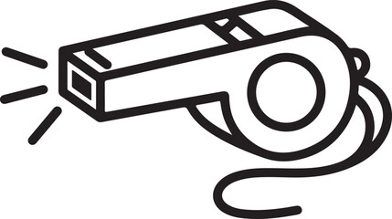 Hand drawn whistle blowing sound silhouette