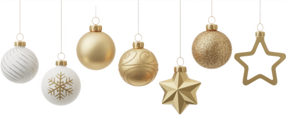 Golden Christmas balls
