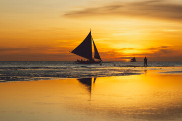 Boracay beach at sunset - Philippines