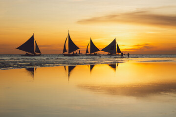 Boracay beach at sunset - Philippines