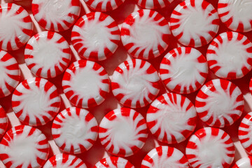 Holiday Background of Peppermint Starlight Candy