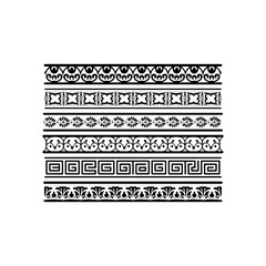 bundle of 5 decorative borders, solid black shapes, vector