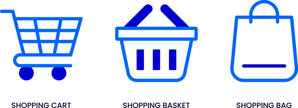 Shopping Cart and Basket Icons &mdash; Retail and E-commerce Vector Pack