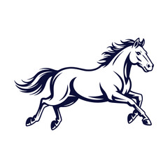 Stylized galloping horse mascot vector illustration on a clean white background