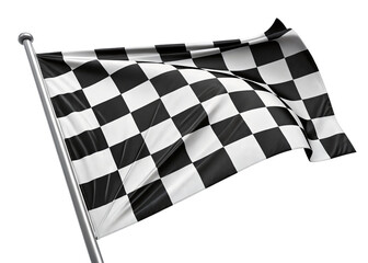 black and white checkered flags for a race finish isolated on a transparent background.