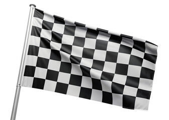Fototapeta premium black and white checkered flags for a race finish isolated on a transparent background.