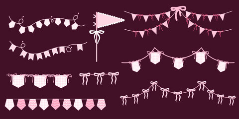 whimsical Pink pennant garland