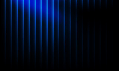 Abstract background with vertical lines in blue color on a black backdrop