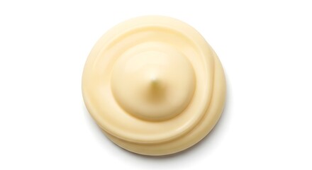 Creamy Swirl of Mayonnaise on White Background.